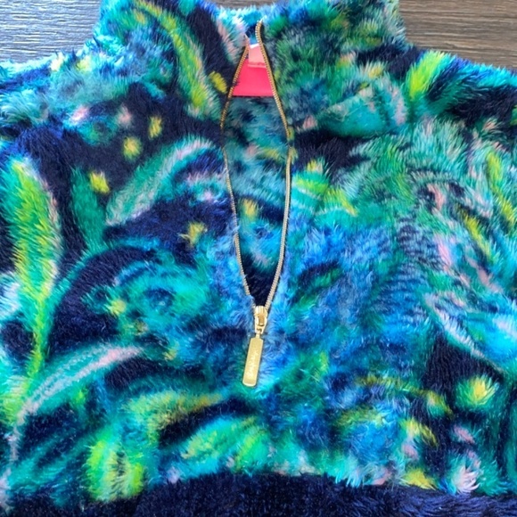 Lilly Pulitzer girls size large 8/10 fleece popover - Picture 4 of 6